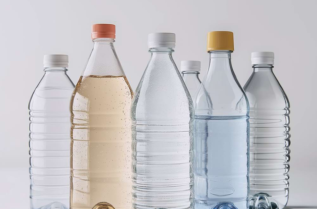 Plastic beverage bottles with different lid designs